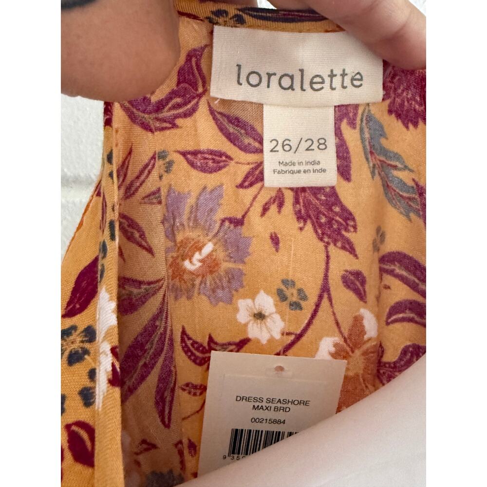 Loralette Plus Size 26/28 Boho Floral Maxi Dress Belted Tiered NWT - Picture 9 of 11